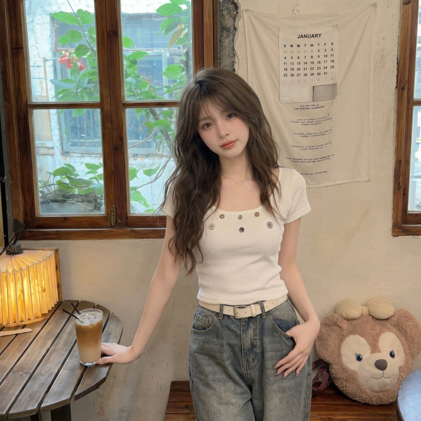 5 5 리브 원단 광장 칼라 반팔 여성 여름 핫걸 기본 셔츠 디자인 센스 쇼트 스타일 허리 수축 chic 맨위 상세 이미지 1