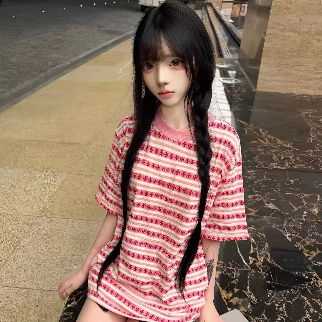 순면 220 그램 빗질하다 닫기 반팔 티셔츠 여성