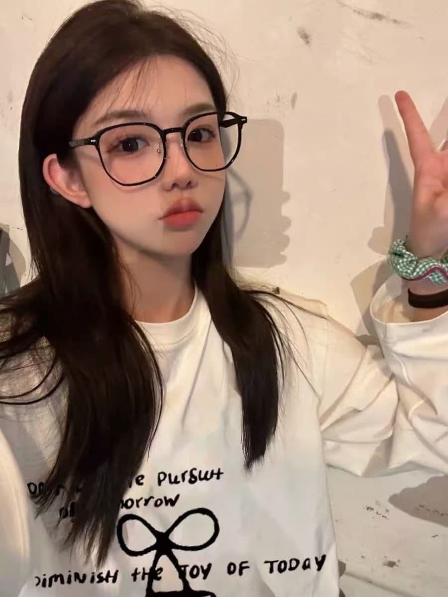 높은 품질 순면 200그램 21 빗질하다 정밀 프린트 가을 루즈핏 긴팔 티셔츠 여성 이미지 2