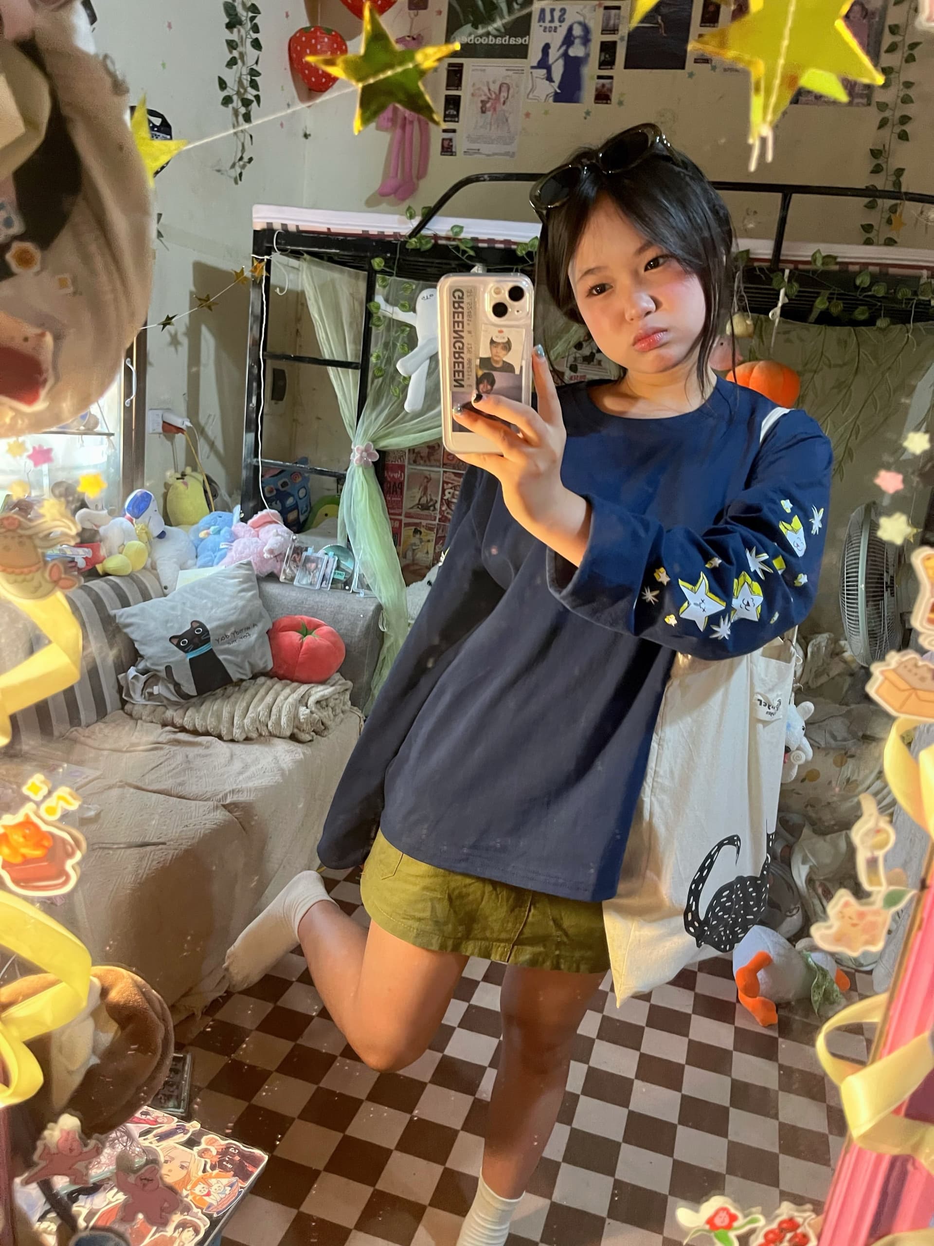 높은 품질 순면 200그램 21 빗질하다 정밀 프린트 가을 루즈핏 긴팔 티셔츠 여성 상세 이미지 2