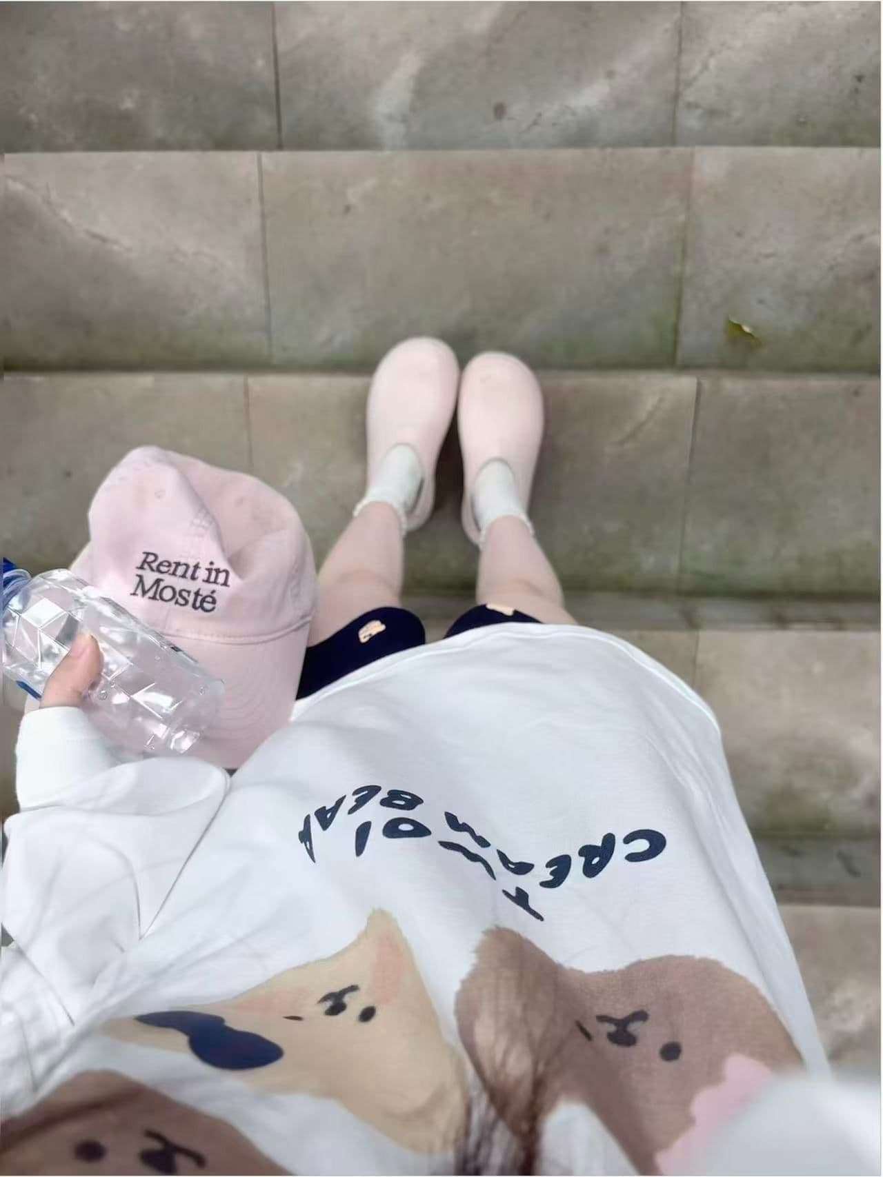 높은 품질 순면 200그램 21 빗질하다 정밀 프린트 가을 루즈핏 긴팔 티셔츠 여성 이미지 2