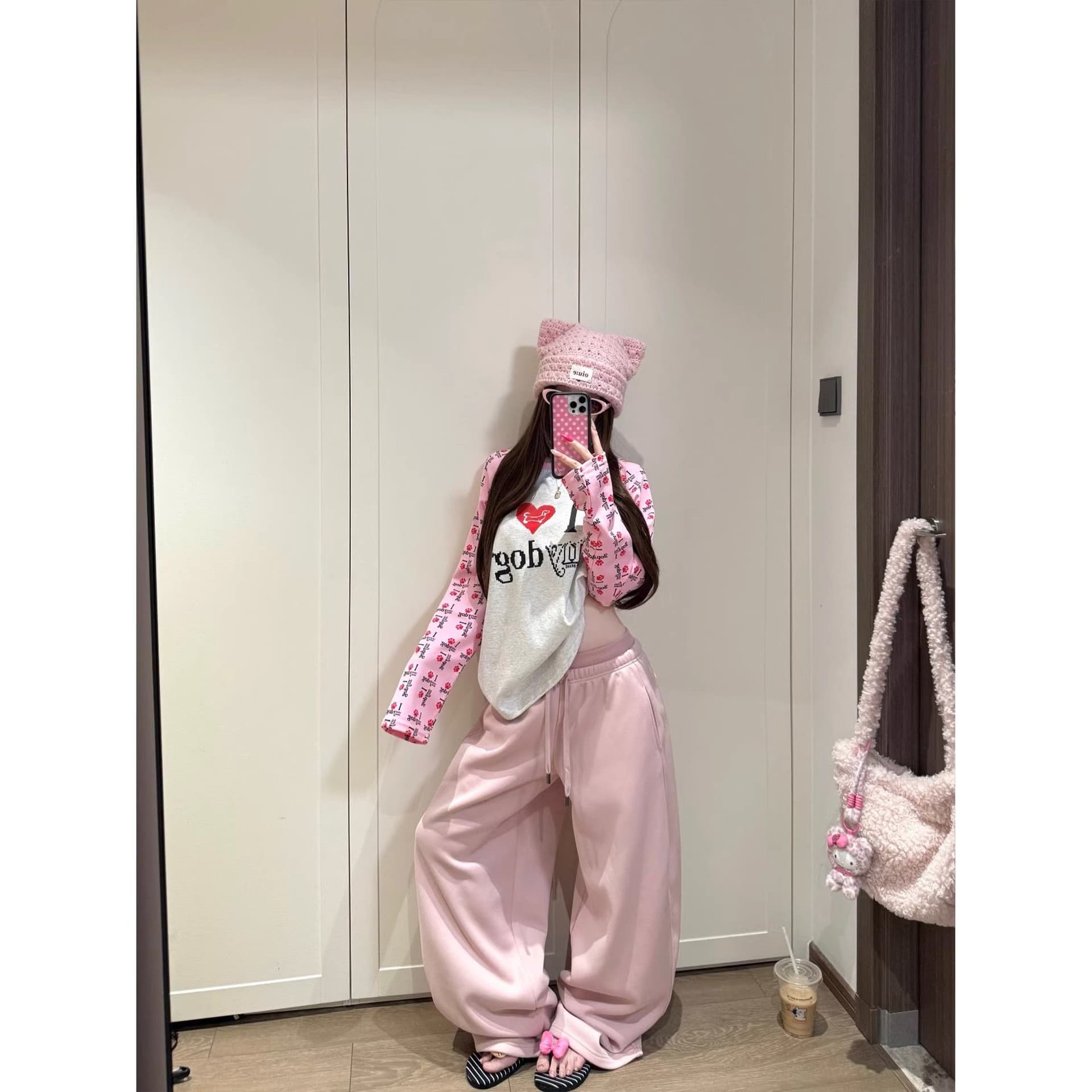 원본 솜씨 이후 패키지 칼라 순면 220 그램 프린트 긴팔 티셔츠 여성 상세 이미지 3