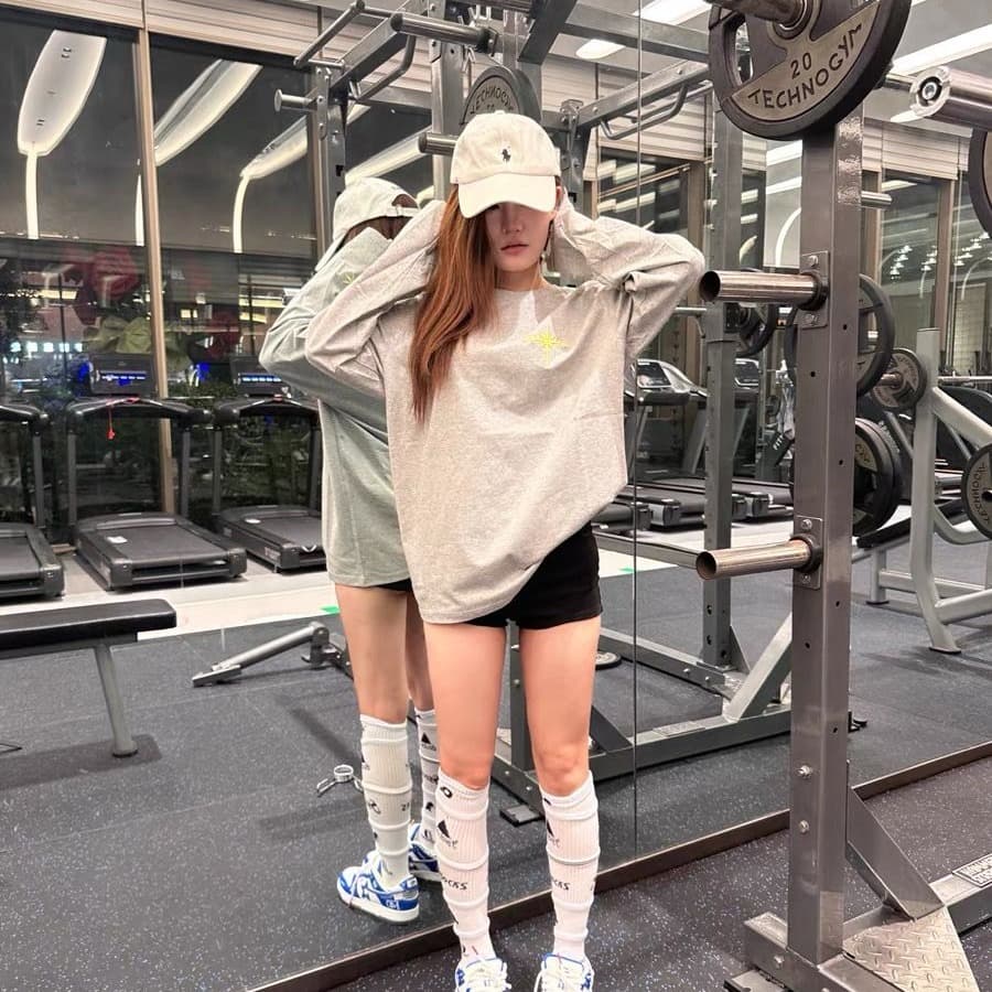원본 솜씨 순면 220 그램 긴팔 티셔츠 여성 이미지 3