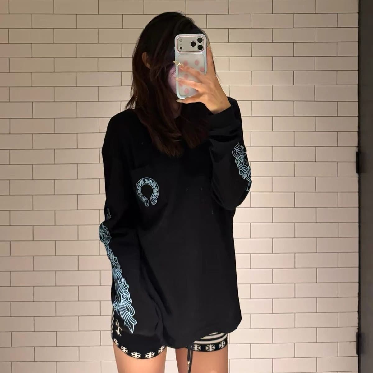 아메리칸 레트로 순면 220 그램 긴팔 티셔츠 여성 m-2xl 이미지 5