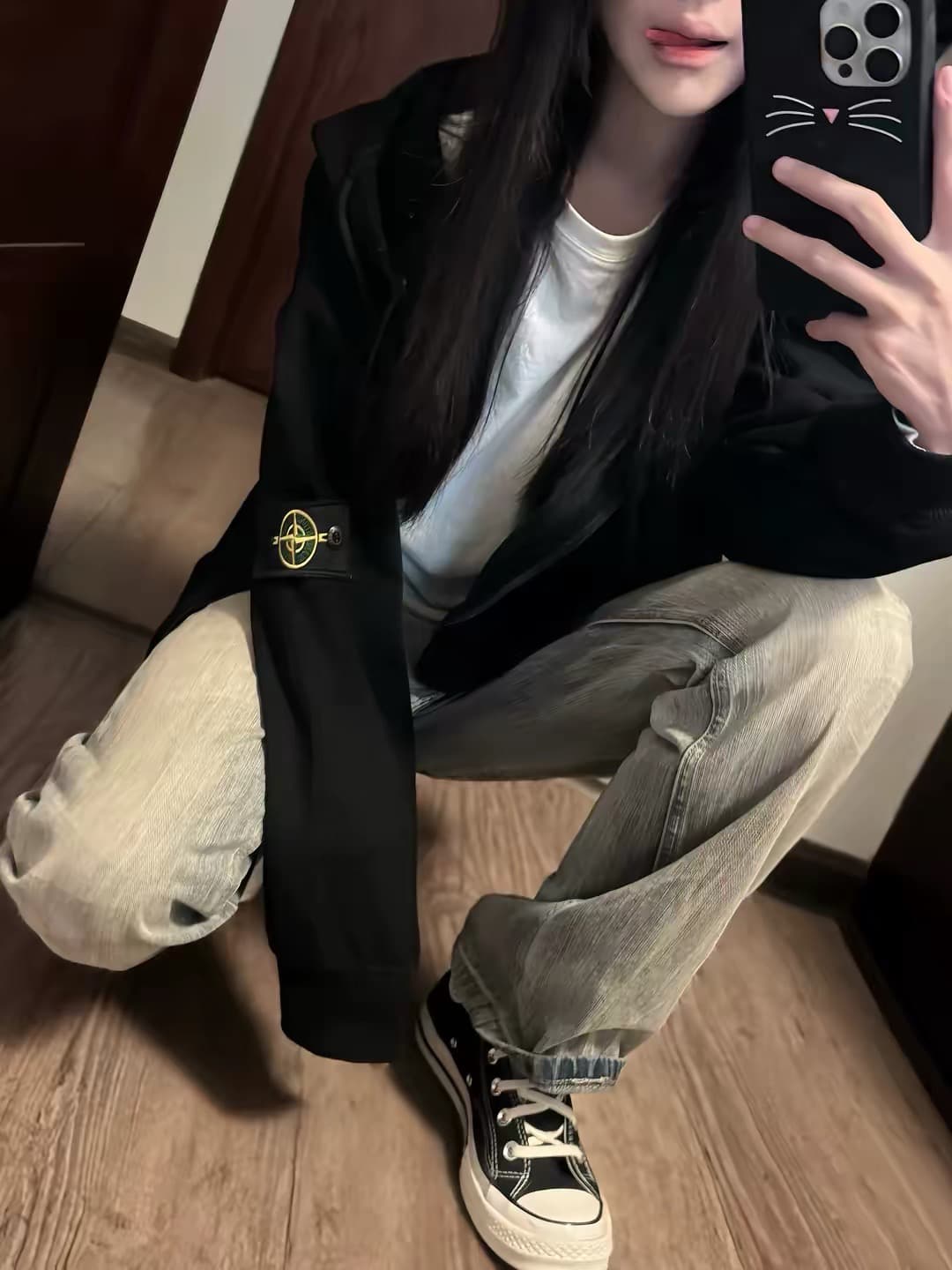 좋은 품질 원본 솜씨 휘장 부형제 순수한 Mianhua 면 복합 후드 티 스웨터 여성 이미지 3
