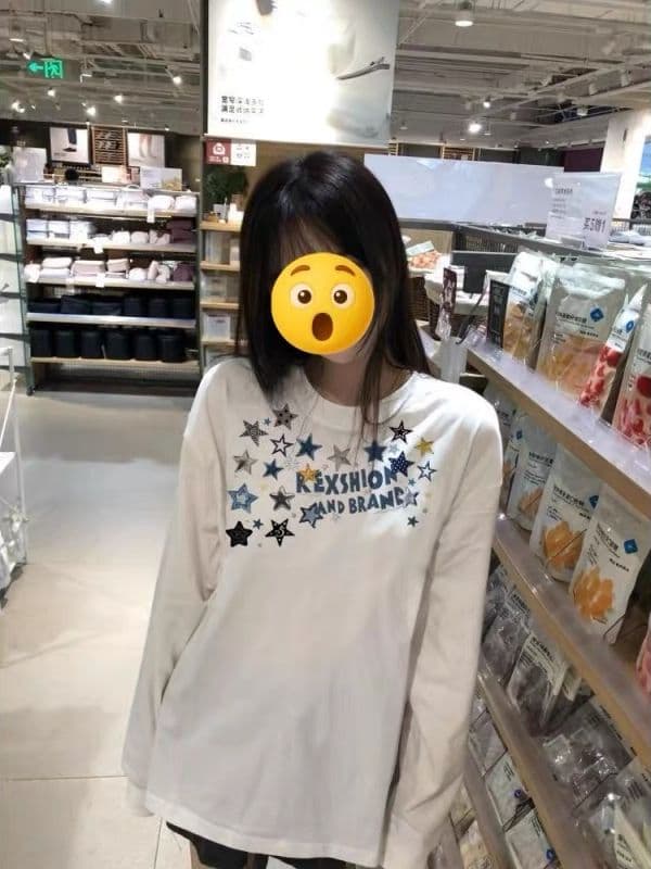 소매 있음 리브 긴팔 티셔츠 21 순면 220 그램 면 이후 패키지 칼라 새로운 라운드 넥 프린트 맨위 이미지 2
