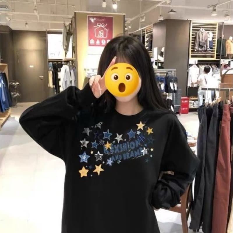 소매 있음 리브 긴팔 티셔츠 21 순면 220 그램 면 이후 패키지 칼라 새로운 라운드 넥 프린트 맨위 이미지 5