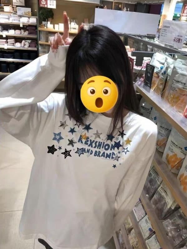 소매 있음 리브 긴팔 티셔츠 21 순면 220 그램 면 이후 패키지 칼라 새로운 라운드 넥 프린트 맨위 상세 이미지 2