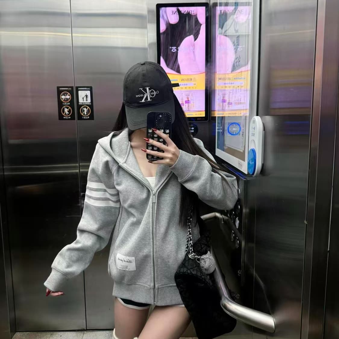 얇은 스타일 털이 있는 원본 인사이드 막대기 소매 타이로드 순수한 Mianhua 면 복합 지퍼 후드티 여성 이미지 3