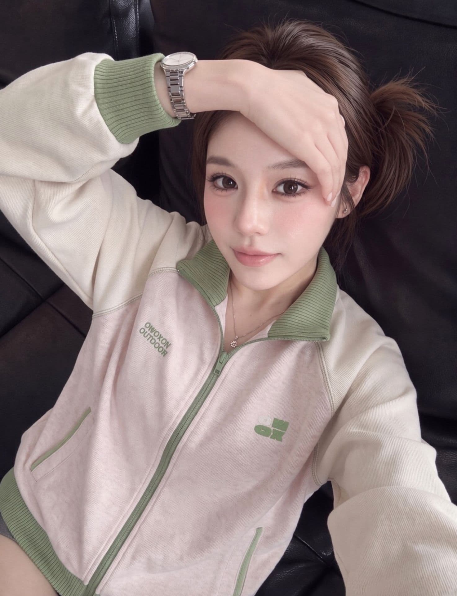 얇은 스타일 털이 있는 포밍 명중 인터넷 원본 솜씨 순수한 Mianhua 면 복합 후드티 여성 이미지 3