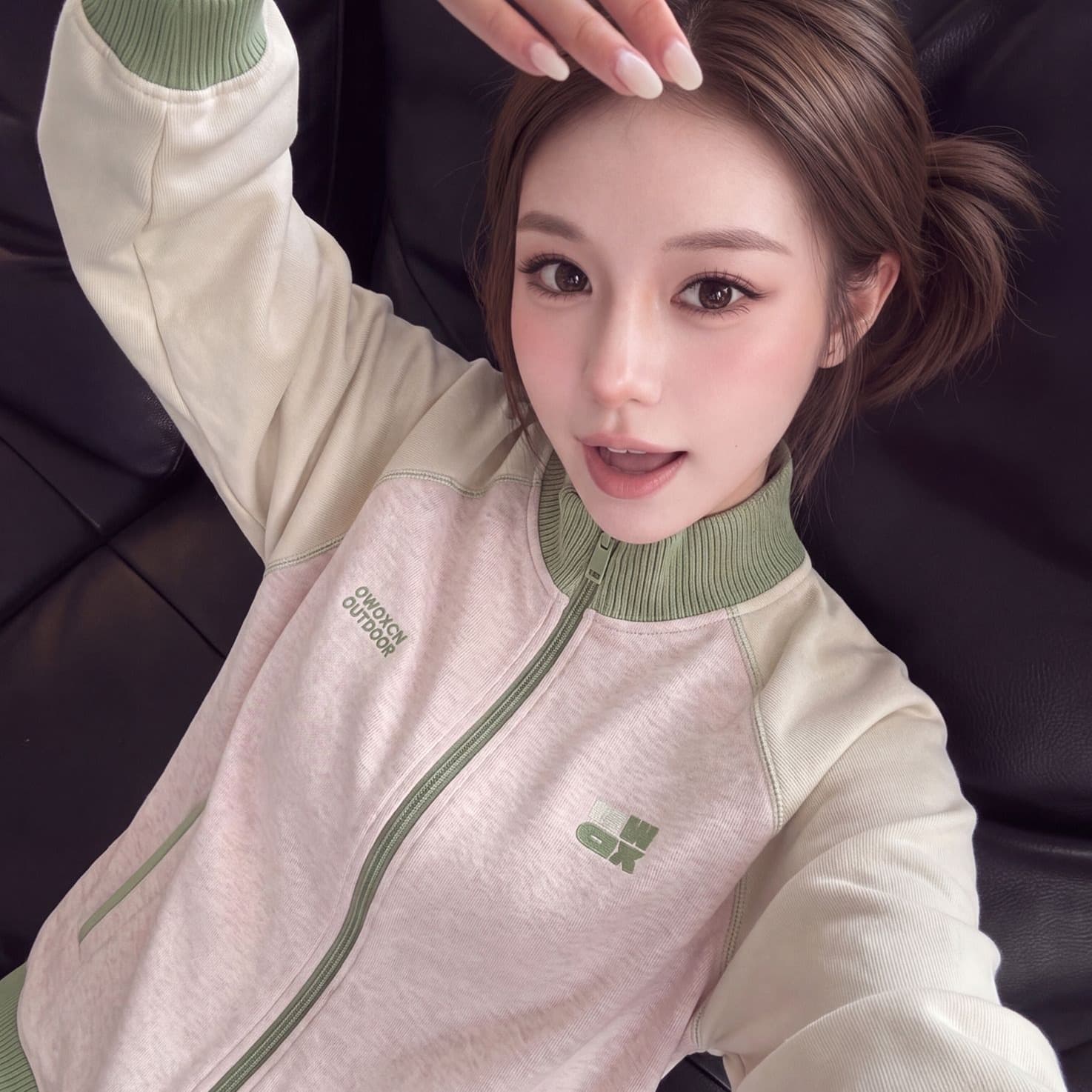 얇은 스타일 털이 있는 포밍 명중 인터넷 원본 솜씨 순수한 Mianhua 면 복합 후드티 여성 이미지 5