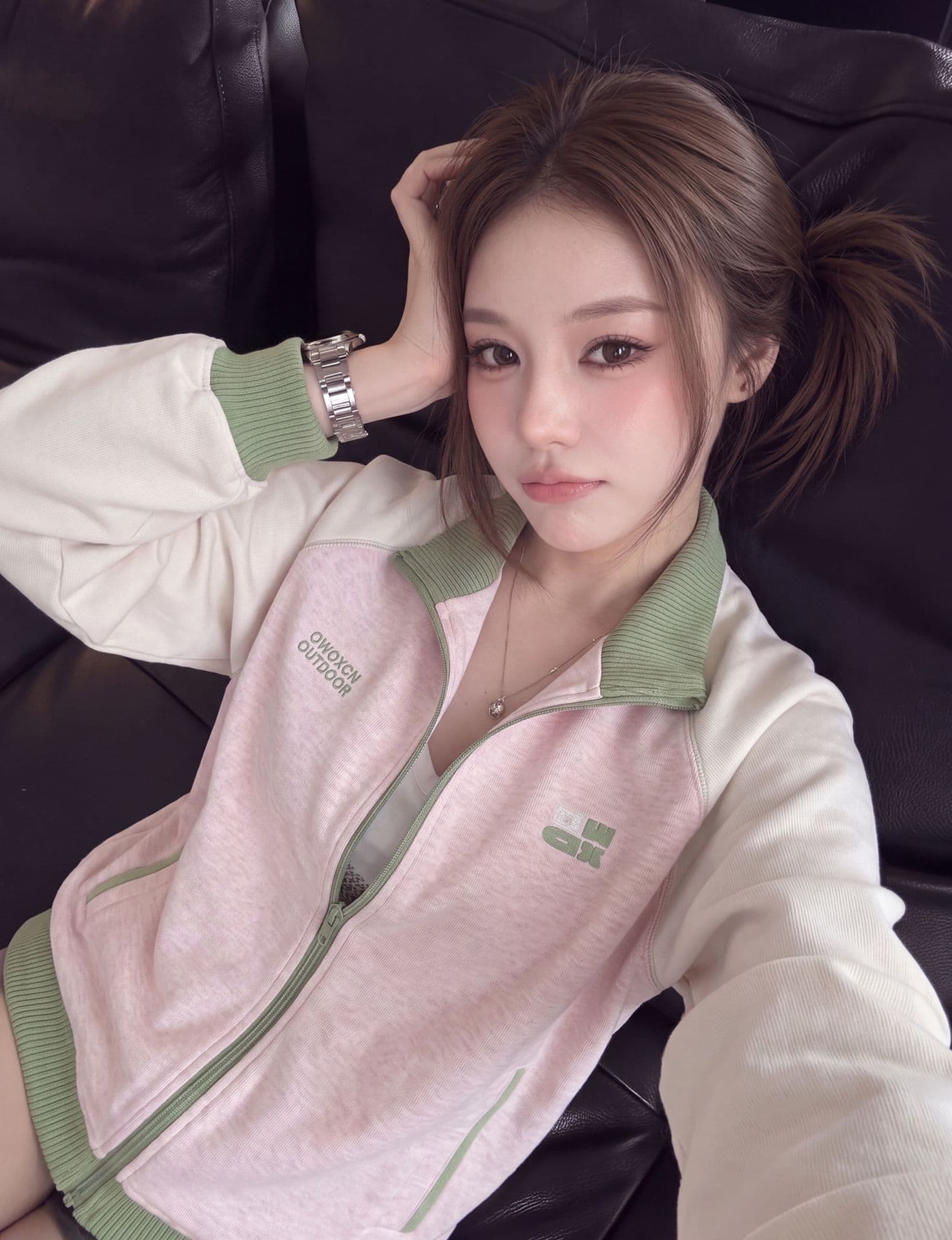 얇은 스타일 털이 있는 포밍 명중 인터넷 원본 솜씨 순수한 Mianhua 면 복합 후드티 여성 상세 이미지 3