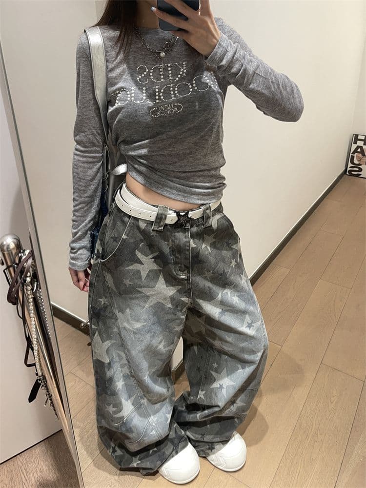 원본 원단 아메리칸 진주 핫픽스 긴팔 티셔츠 여성 이른 가을 몸매 가꾸기 얇은 스타일 자외선 차단 블라우스 가면 tee 맨위 상세 이미지 5