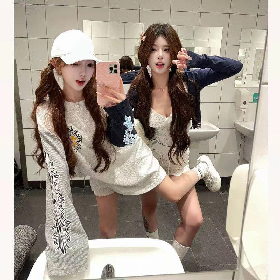 한 부서 부드러운 바람 착용 가져 가라. 작은 대중 후드 얇은 스타일 후드티 여성 의류 봄 가을 새로운 후아 남편 그리드 루즈핏 다용도 맨위