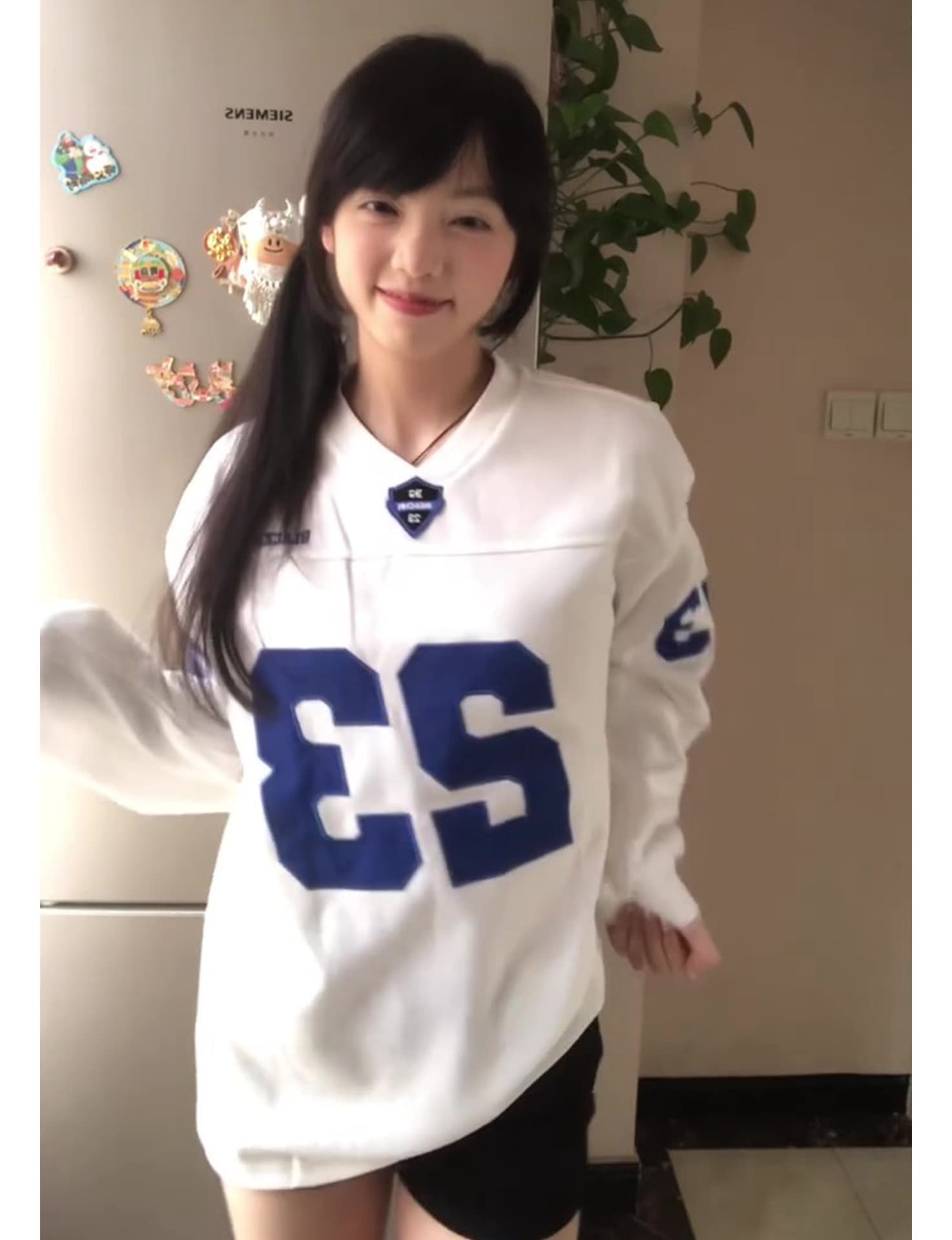 자수 패치 네리 가게 천 순면 220 그램 빗질하다 닫기 길다 자수 티셔츠 여성 상세 이미지 5