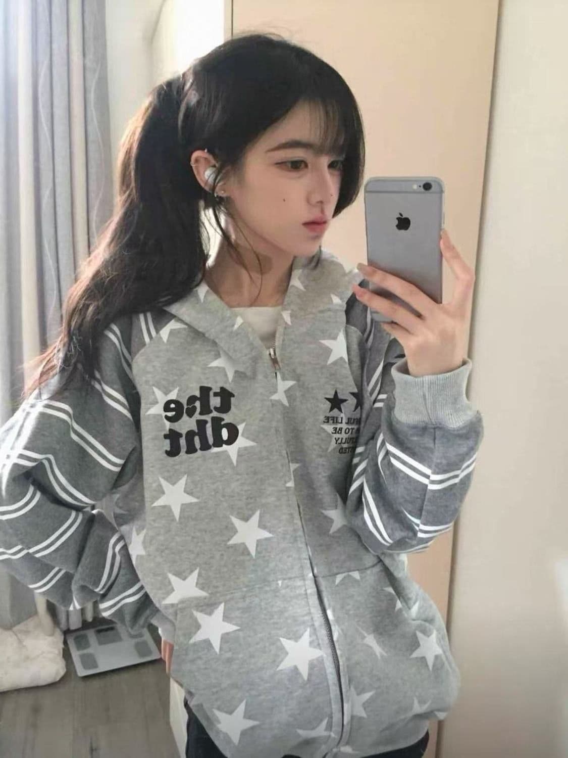 얇은 스타일 전체 자수 백금 지퍼 이후 패키지 칼라 순수한 Mianhua 면 복합 후드티 여성 상세 이미지 3