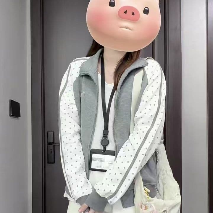 얇은 스타일 털이 있는 클립 칼라 것 자수 순수한 Mianhua 면 복합 지퍼 후드티 여성 이미지 3