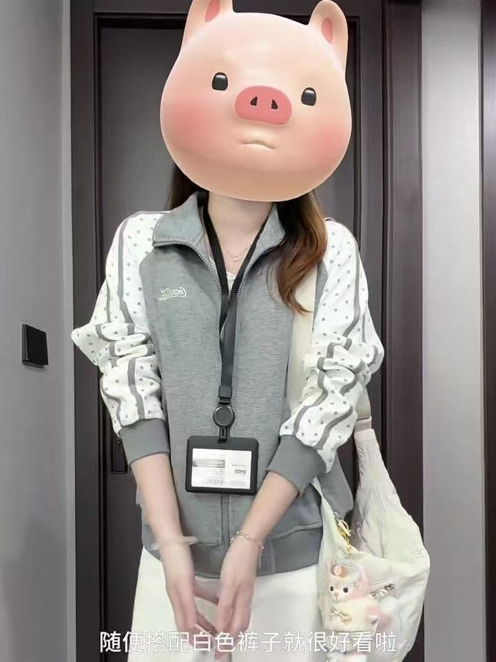 얇은 스타일 털이 있는 클립 칼라 것 자수 순수한 Mianhua 면 복합 지퍼 후드티 여성 상세 이미지 4