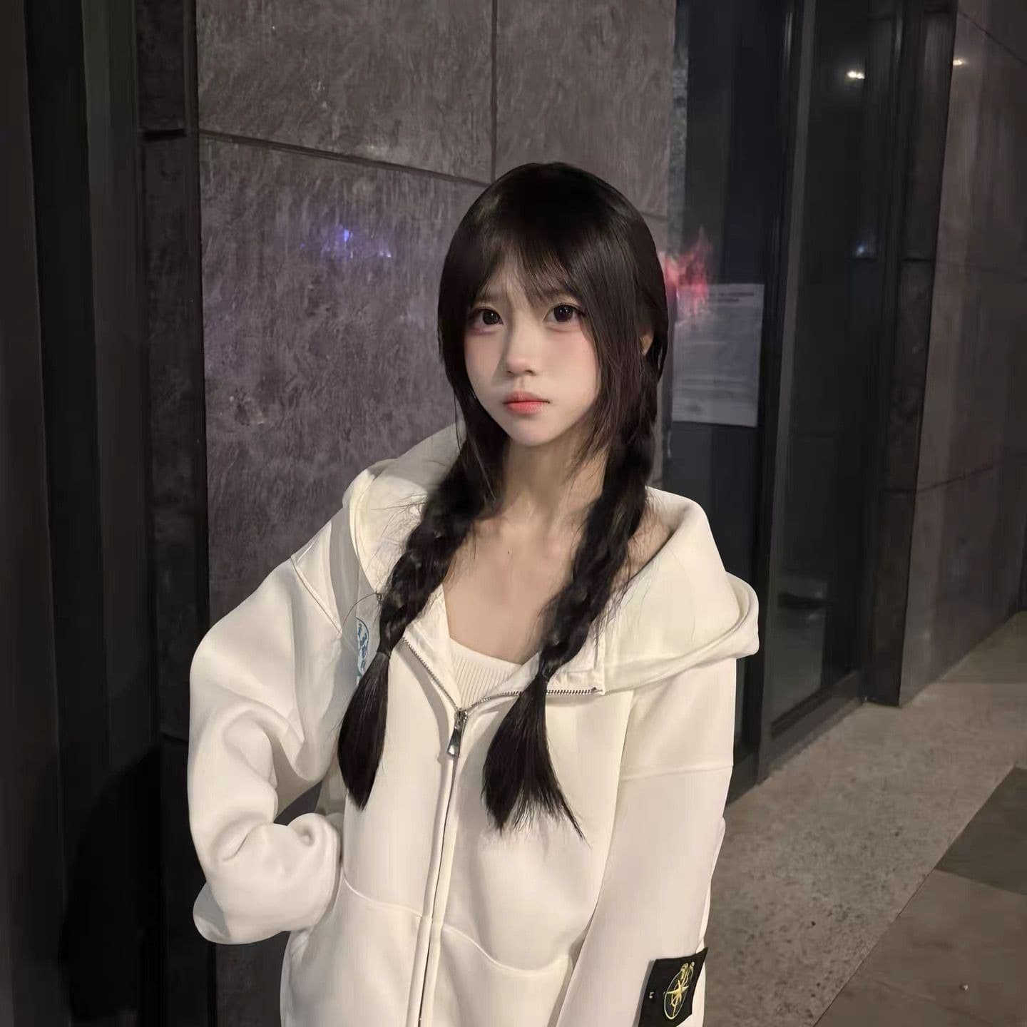 얇은 스타일 백금 지퍼 원본 부형제 이후 패키지 칼라 순수한 Mianhua 면 복합 후드티 여성 이미지 2