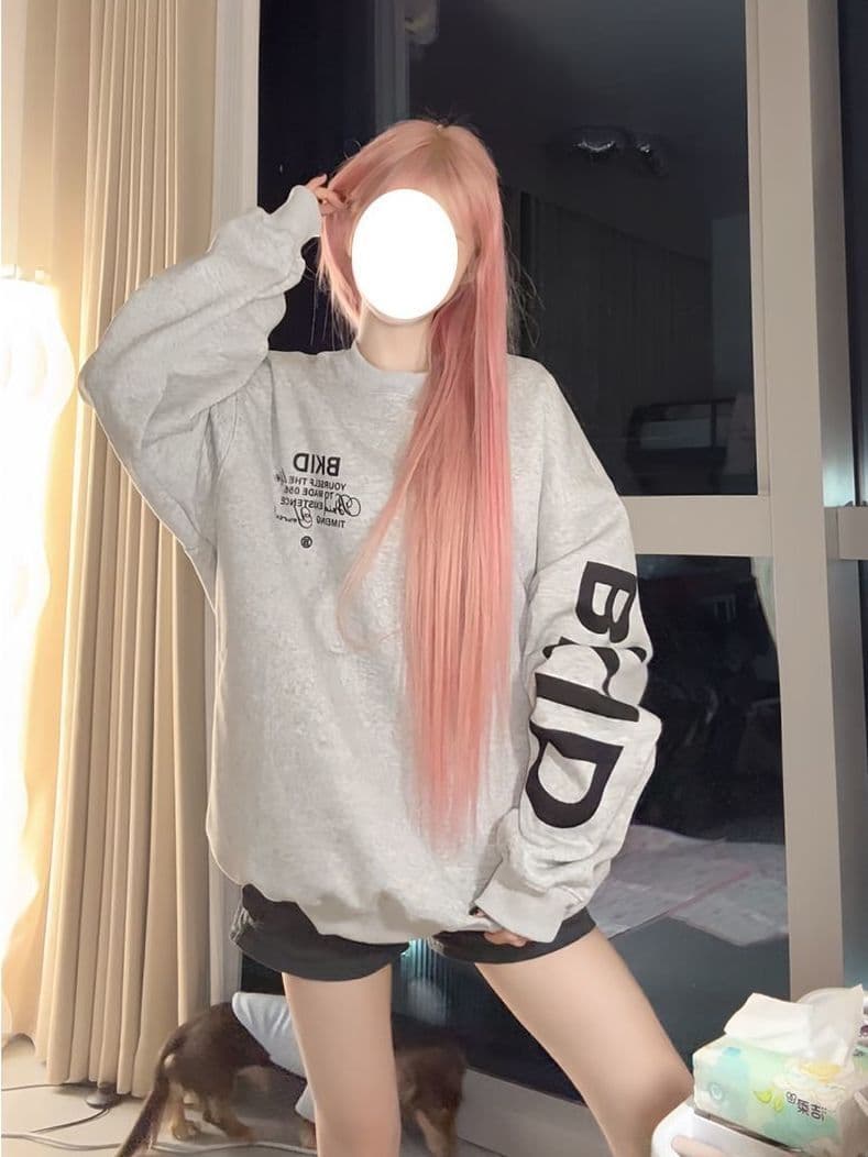 얇은 스타일 이후 패키지 칼라 순수한 Mianhua 면 복합 후드티 여성 상세 이미지 5