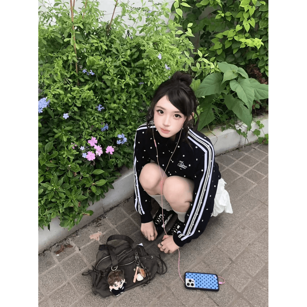 얇은 스타일 원본 리본 자수 순수한 Mianhua 면 복합 쇼트 스타일 후드티 여성 이미지 5