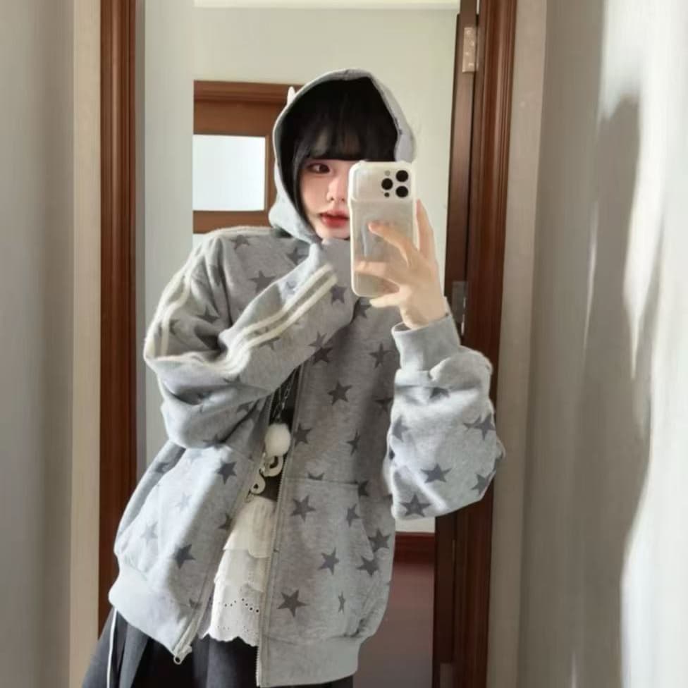 얇은 스타일 털이 있는 이후 패키지 기사 인사이드 펌프 자수 순수한 Mianhua 면 복합 지퍼 후드티 여성 이미지 2