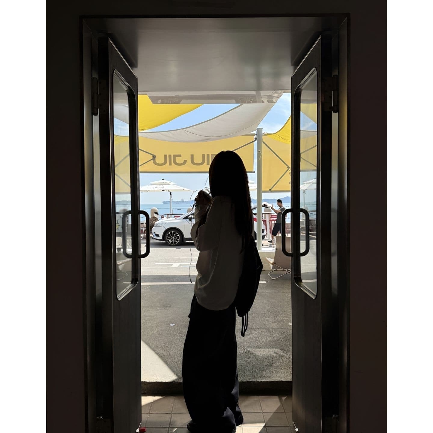 원본 원단 디지털 직분사 질감 센스 V넥 디자인 긴팔 티셔츠 여성 가을 겨울 맨위 ins 상세 이미지 2