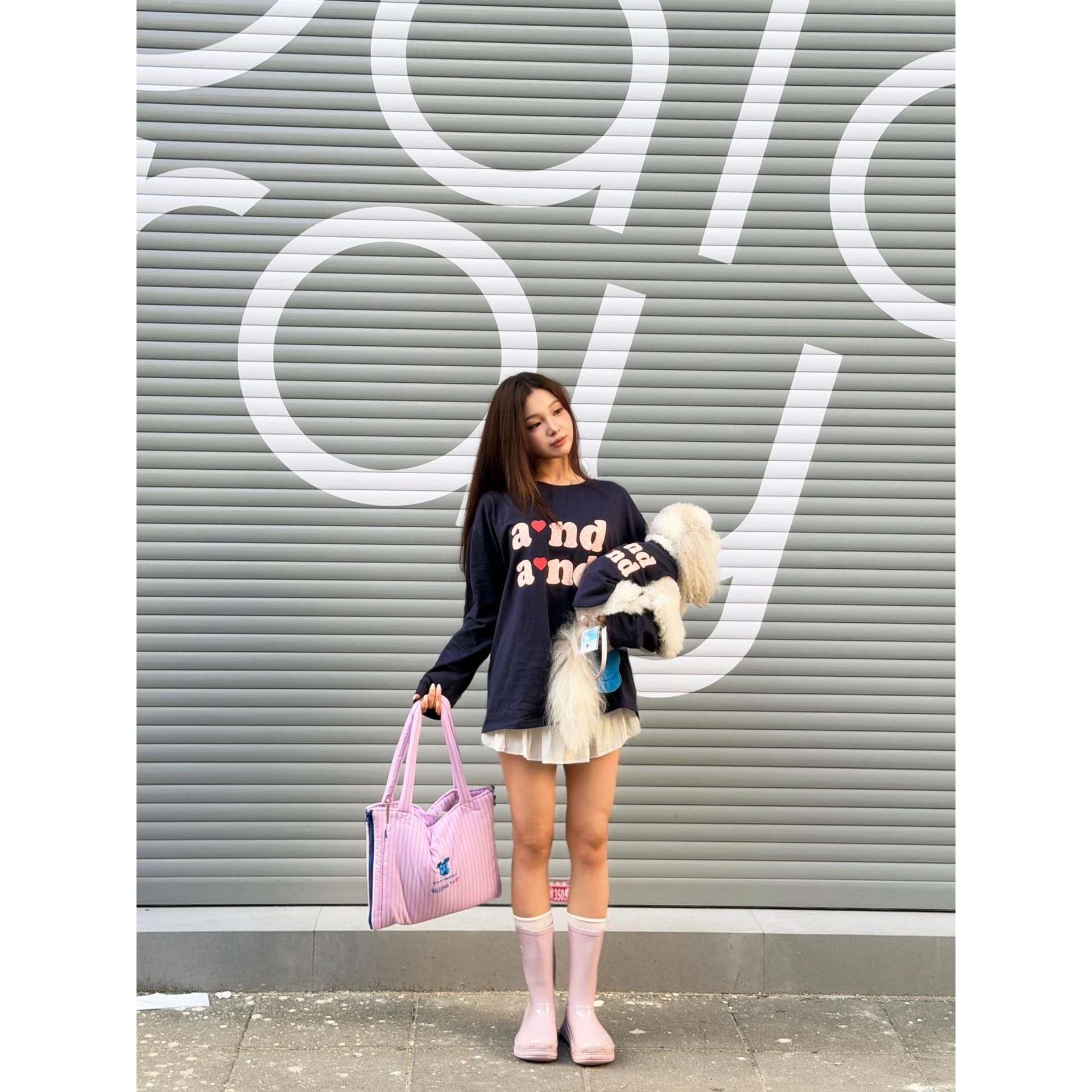 높은 품질 순면 200그램 21 빗질하다 정밀 프린트 가을 루즈핏 긴팔 티셔츠 여성 이미지 5