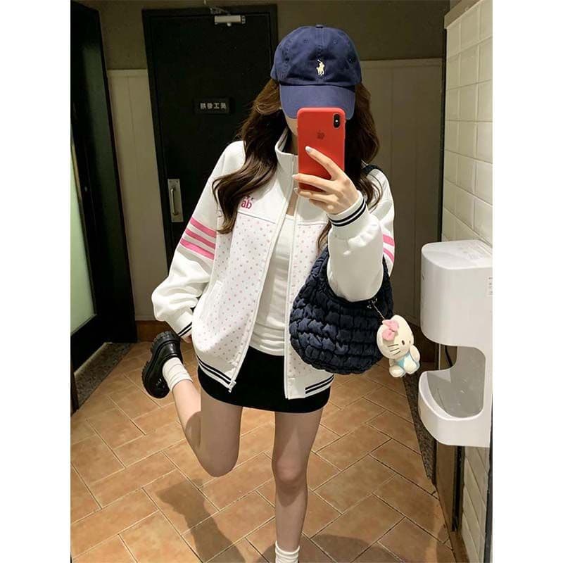 원본 것 3개 바 프린트 이후 패키지 칼라 순수한 Mianhua 면 복합 얇은 스타일 털이 있는 후드티 여성 이미지 3