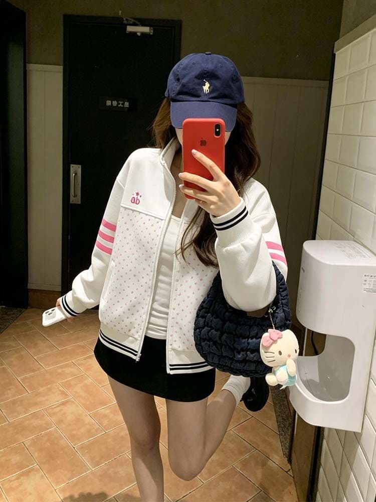 원본 것 3개 바 프린트 이후 패키지 칼라 순수한 Mianhua 면 복합 얇은 스타일 털이 있는 후드티 여성 상세 이미지 1