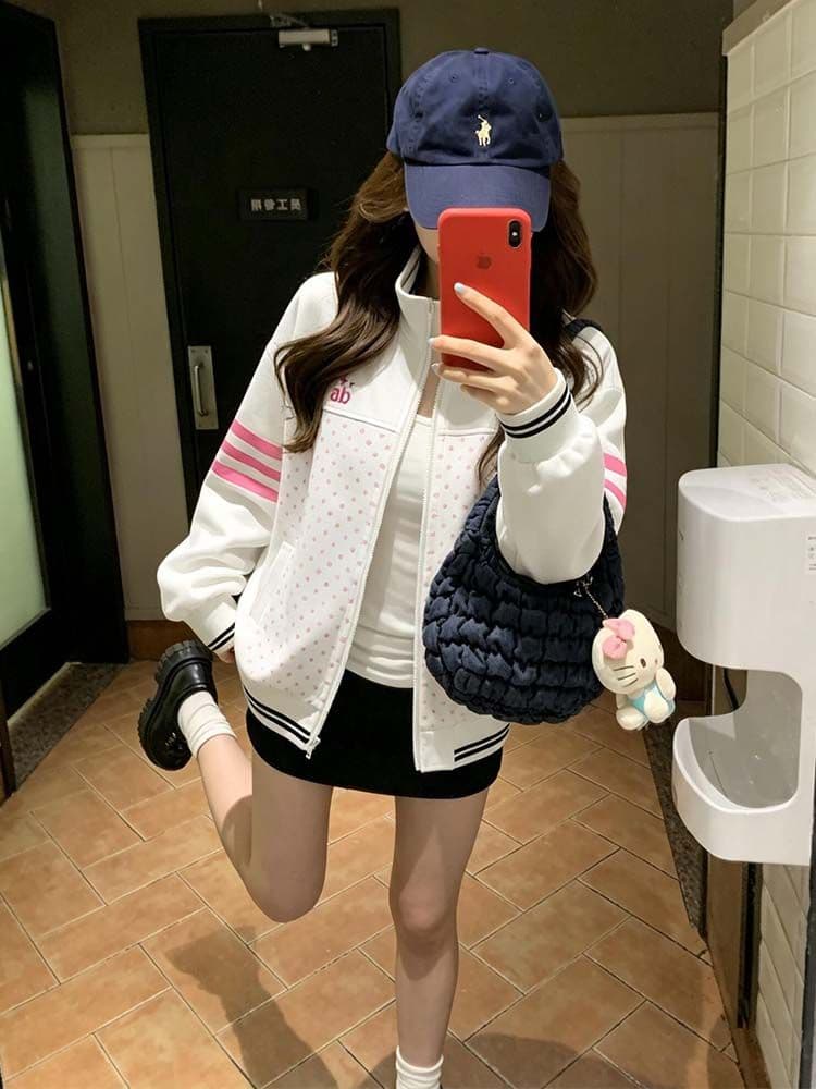 원본 것 3개 바 프린트 이후 패키지 칼라 순수한 Mianhua 면 복합 얇은 스타일 털이 있는 후드티 여성 상세 이미지 2