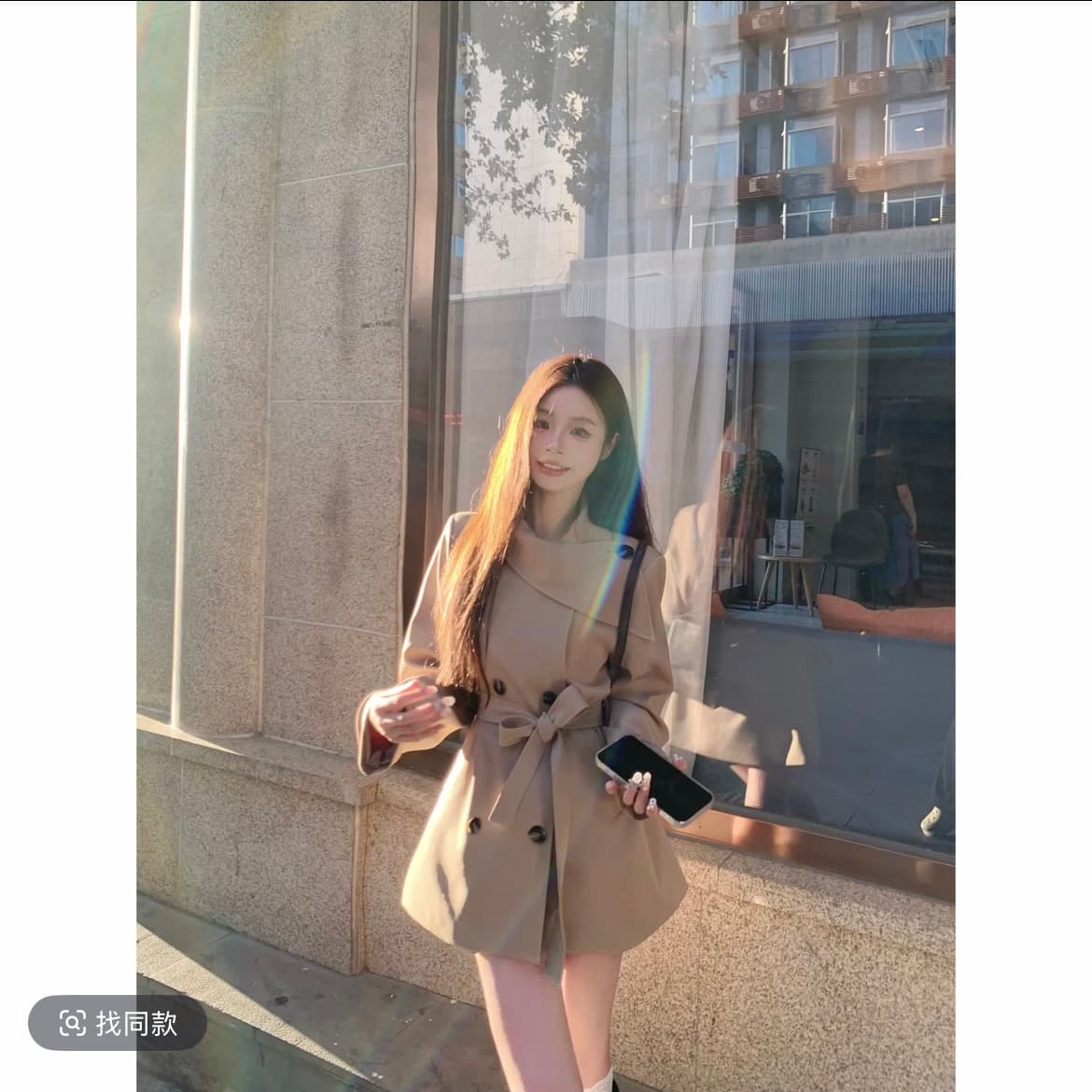 miu 부서 천 골드 um 홈 2026 가을 인터넷 유명인 새로운 영국식 바람 이중 버튼 한국 스타일 출퇴근 바람막이 여성 코트 이미지 2