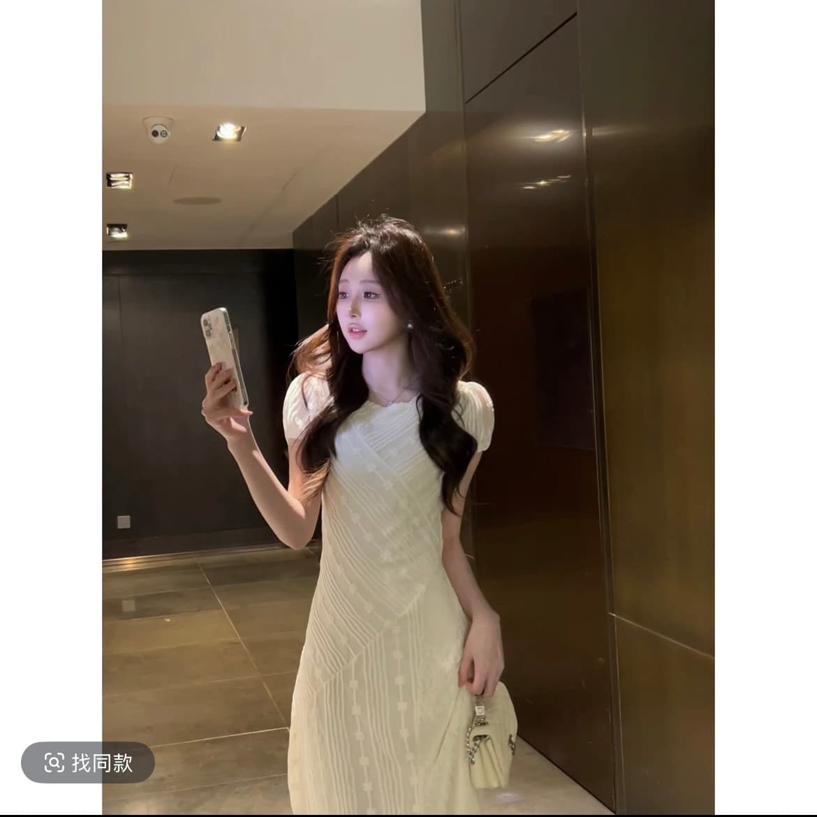 스타 애버딘 달빛 바 이순신 여름 프랑스식 다용도 패션 몸매 가꾸기 슬림해 보이는 중간 길이 드레스 이미지 3