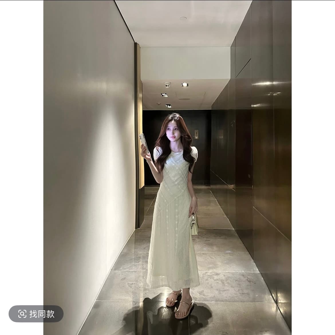 스타 애버딘 달빛 바 이순신 여름 프랑스식 다용도 패션 몸매 가꾸기 슬림해 보이는 중간 길이 드레스 상세 이미지 1