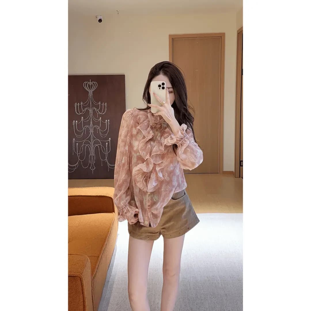 레트로 다용도 볼륨 측면 징 한 마디 캐주얼 반바지 여름 새로운 하이웨이스트 루즈핏 슬림해 보이는 패션 반바지 상세 이미지 3