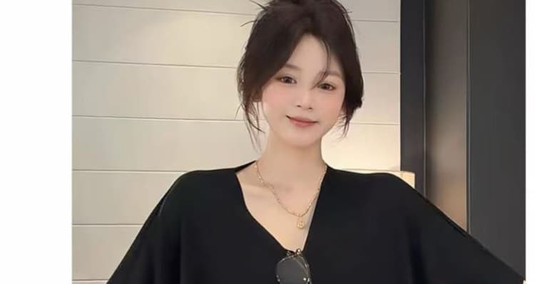 2026 여름 품격 박쥐 반팔 루즈핏 슬림해 보이는 편안함 통기성 불규칙 디자인 임산부 다용도 티셔츠 상세 이미지 24