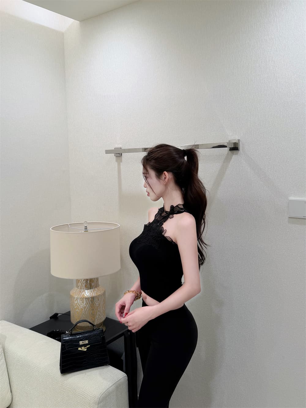 사용자 지정 주식 선 레이스 몸매 가꾸기 니트 조끼 상세 이미지 19