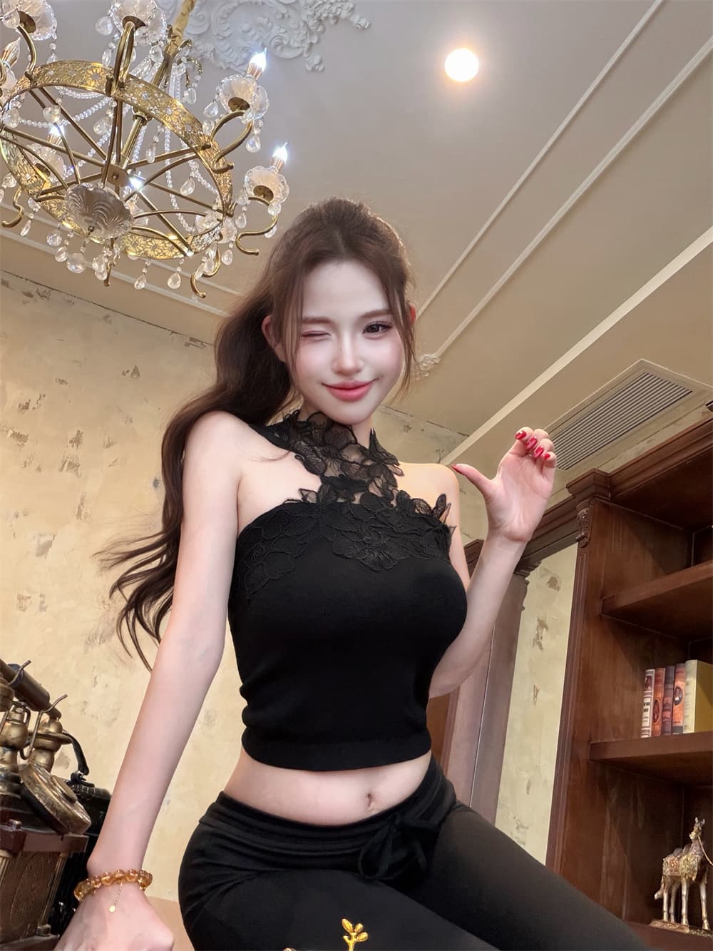 사용자 지정 주식 선 레이스 몸매 가꾸기 니트 조끼 상세 이미지 26