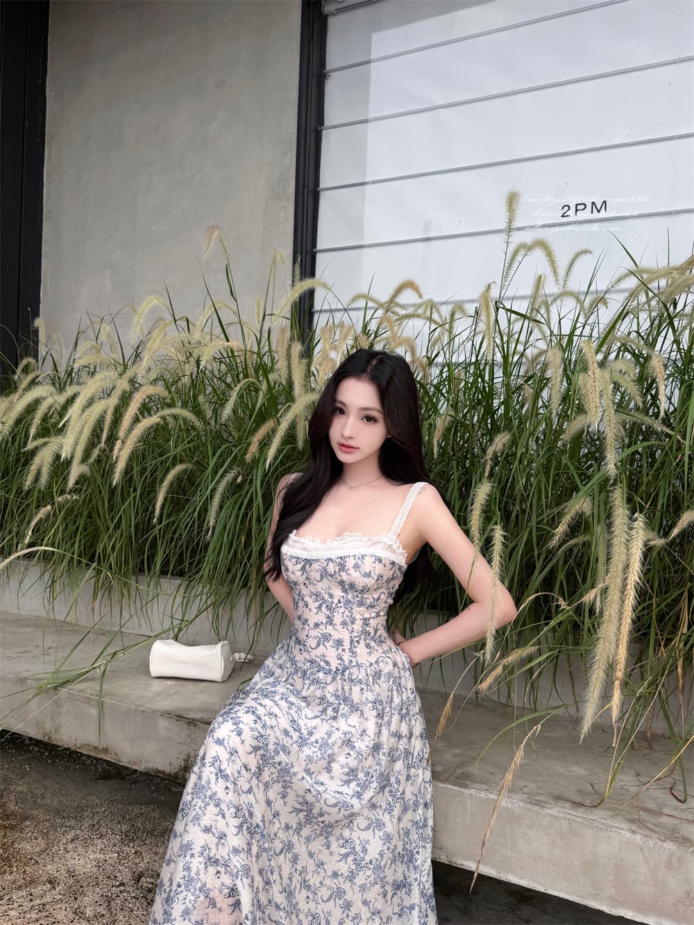 꽃무늬 철자 레이스 슬립 프랑스식 드레스 이미지 2
