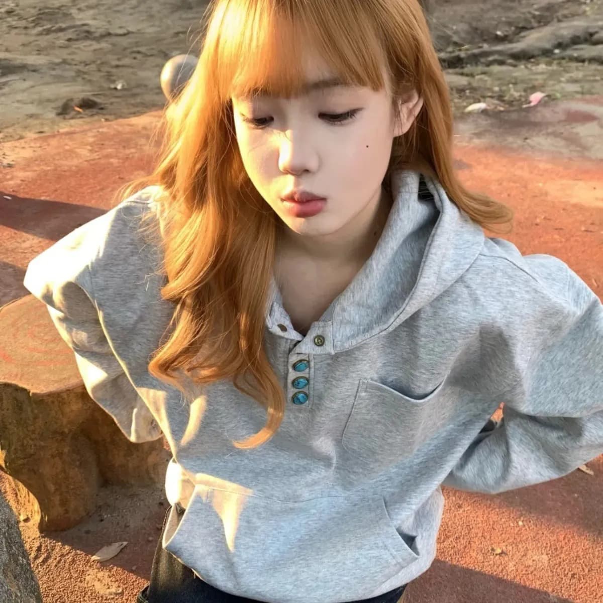패션 아메리칸 레트로 단추 후드 티 스웨터 남녀 가을 겨울 고급 센스 루즈핏 느긋한 바람 캐주얼 모자 셔츠 재킷 상세 이미지 4