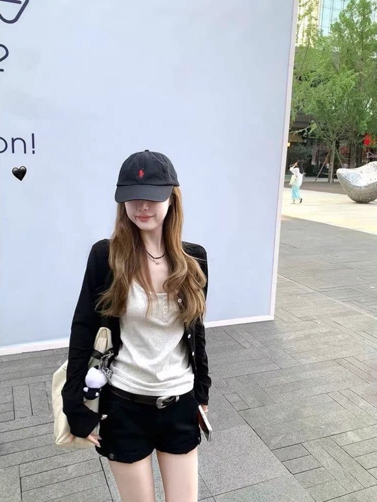 260 그램 사람들 면 모달 단추 u 칼라 캐미솔 몸매 가꾸기 슬림해 보이는 민소매 맨위 상세 이미지 4
