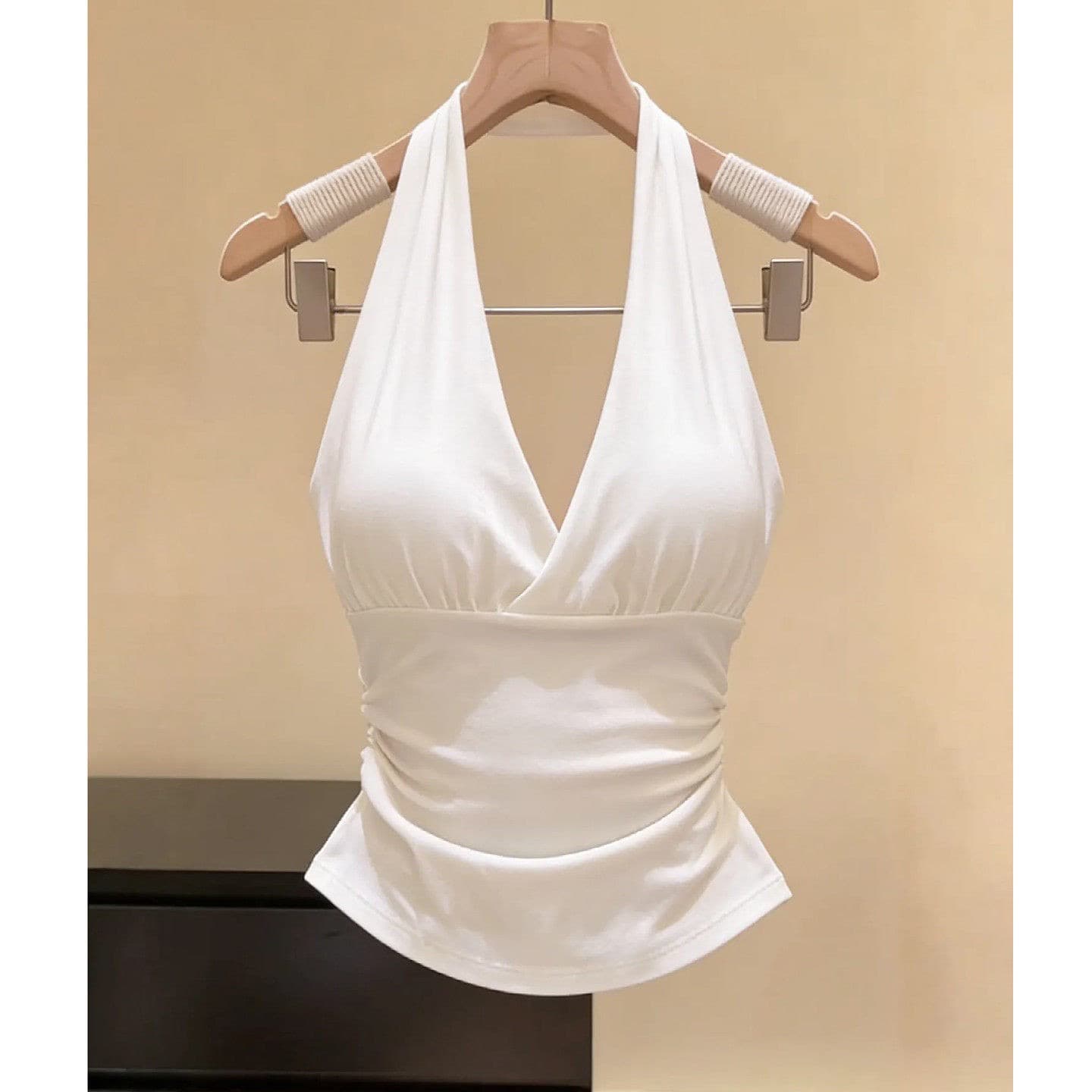 순수한 욕망 행침 목 V넥 백리스 슬립 작은 조끼 여성 여름 외출용 인사이드 가져 가라. 만나는 벨트 가슴 패드 몸매 가꾸기 섹시함 맨위 이미지 5