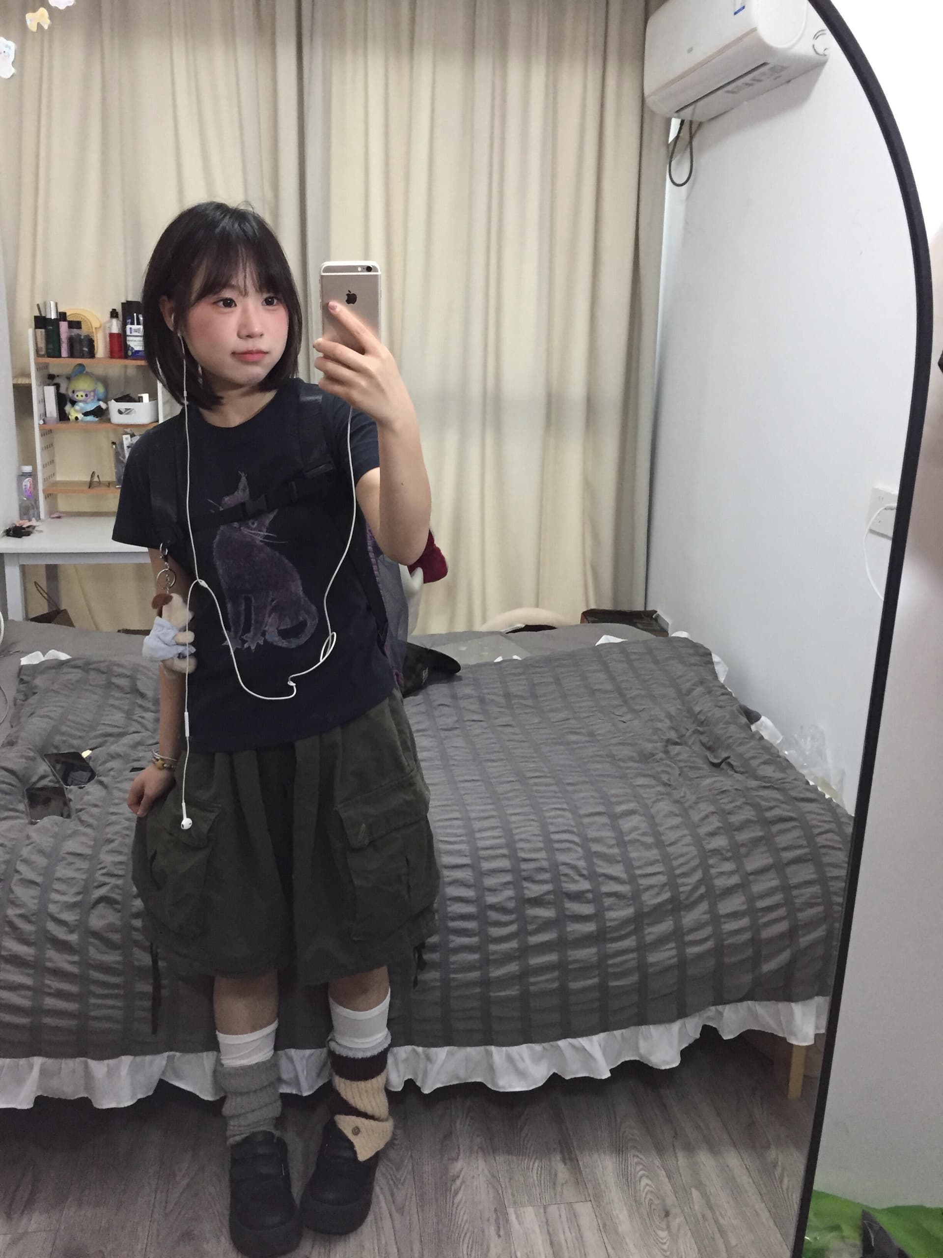아메리칸 레트로 라운드 넥 긍정적 인 어깨 프린트 반팔 티셔츠 상세 이미지 5