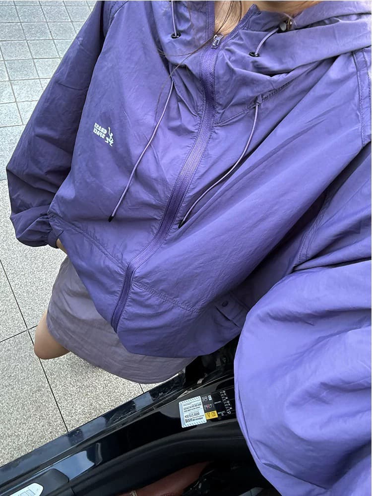보라색 야외 사이클링 캠핑 후드 자외선 차단 의류 남녀 여름 국방 자외선 얇고 가벼운 통기성 긴팔 상세 이미지 1