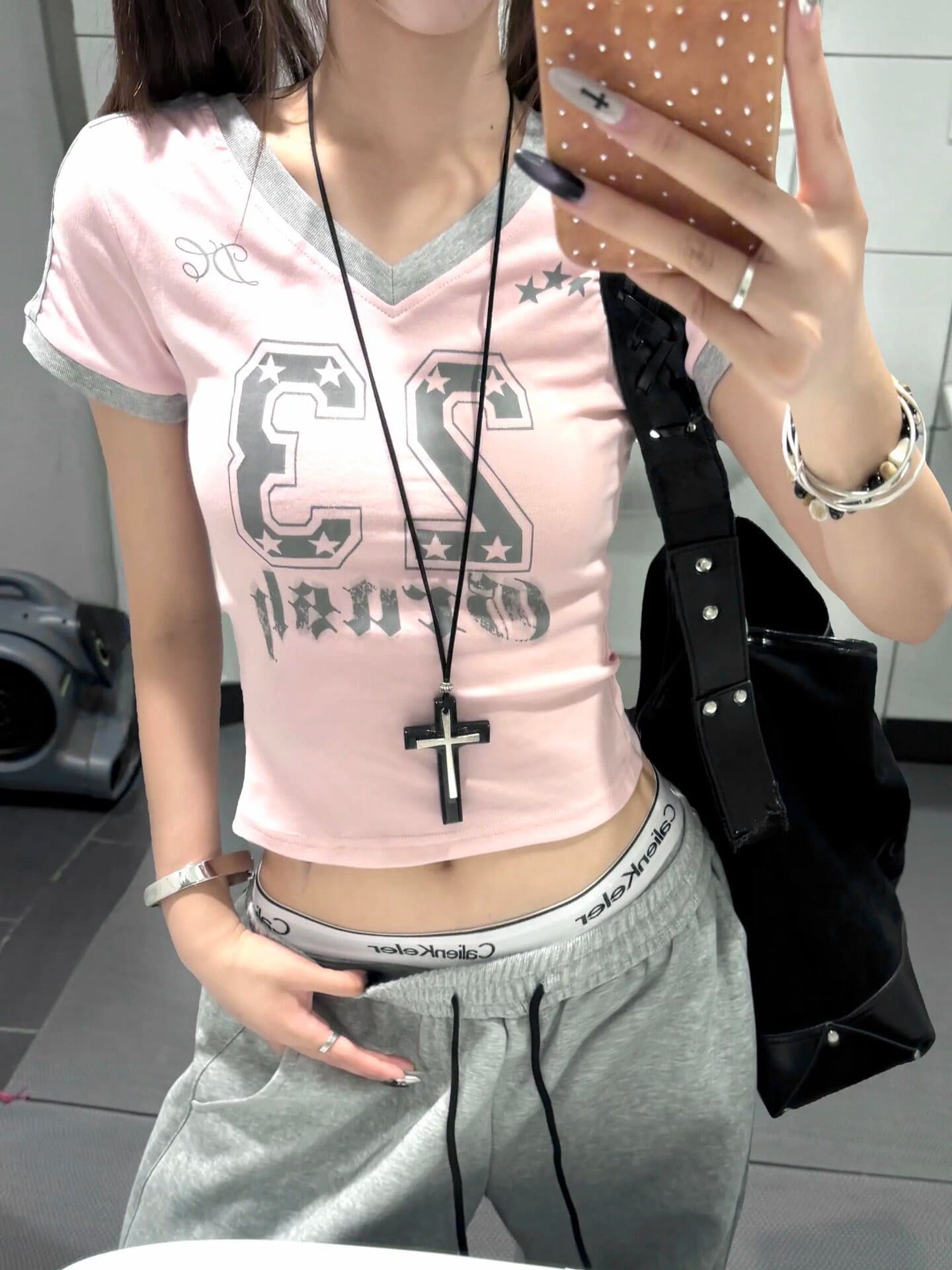 210 그램 40 좋은 면 반팔 티셔츠 쇼트 스타일 몸매 가꾸기 알파벳 영어 상세 이미지 5