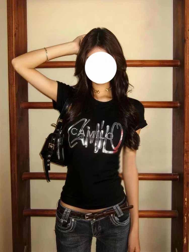 40 좋은 면 1 1 원본 공예 고주파 파 패션 라운드 넥 조수 브랜드 알파벳 3 차원 프린트 핫픽스 반팔