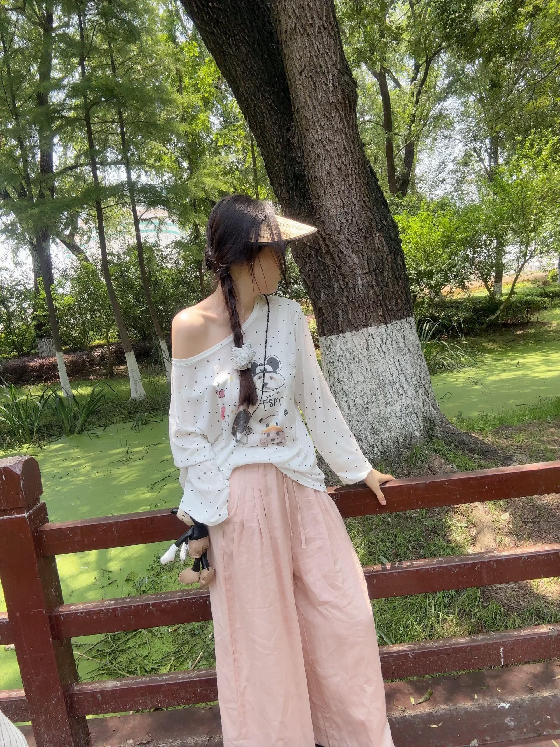 눈꽃 면 160 그램 자외선 차단 의류 도트 무늬 긴팔 블라우스 티셔츠 블라우스 맨위 긴팔 상세 이미지 2