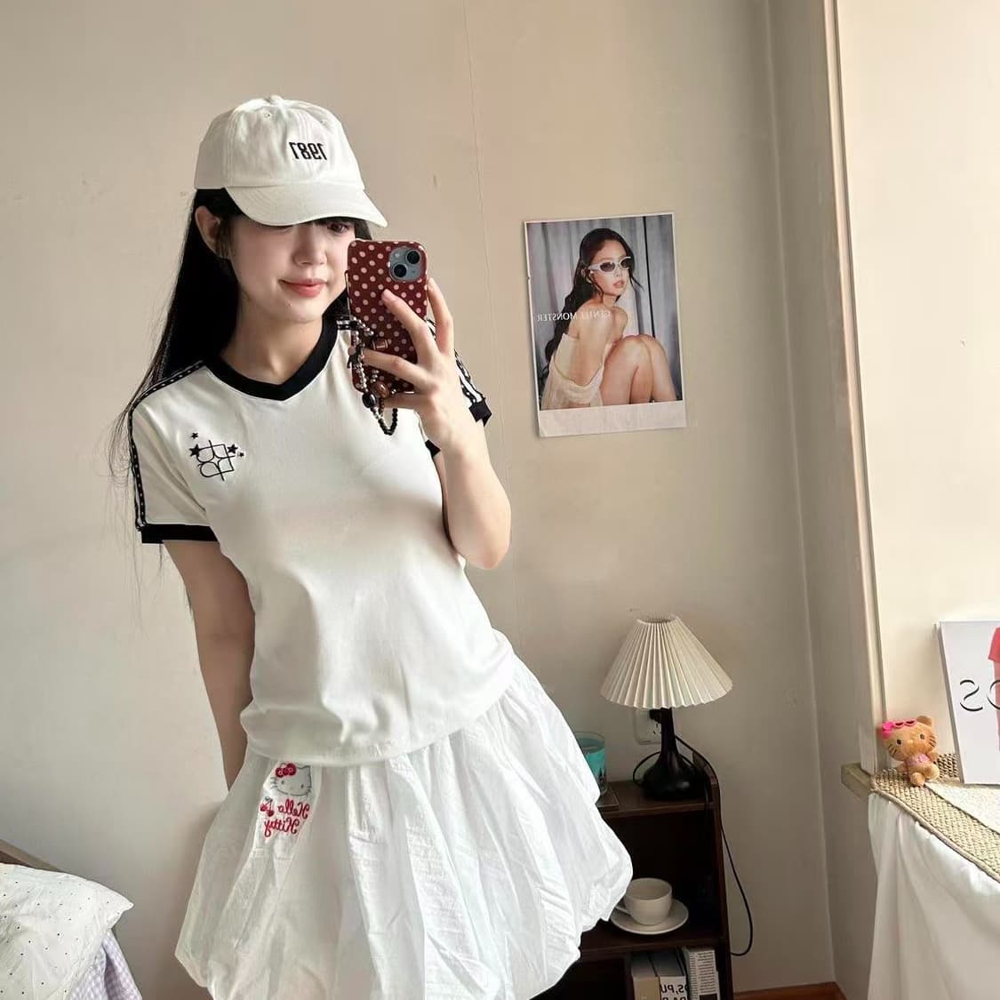 원본 솜씨 자수 40 오스트리아 세대 서울 210 그램 순면 반팔 티셔츠 여성 이미지 4