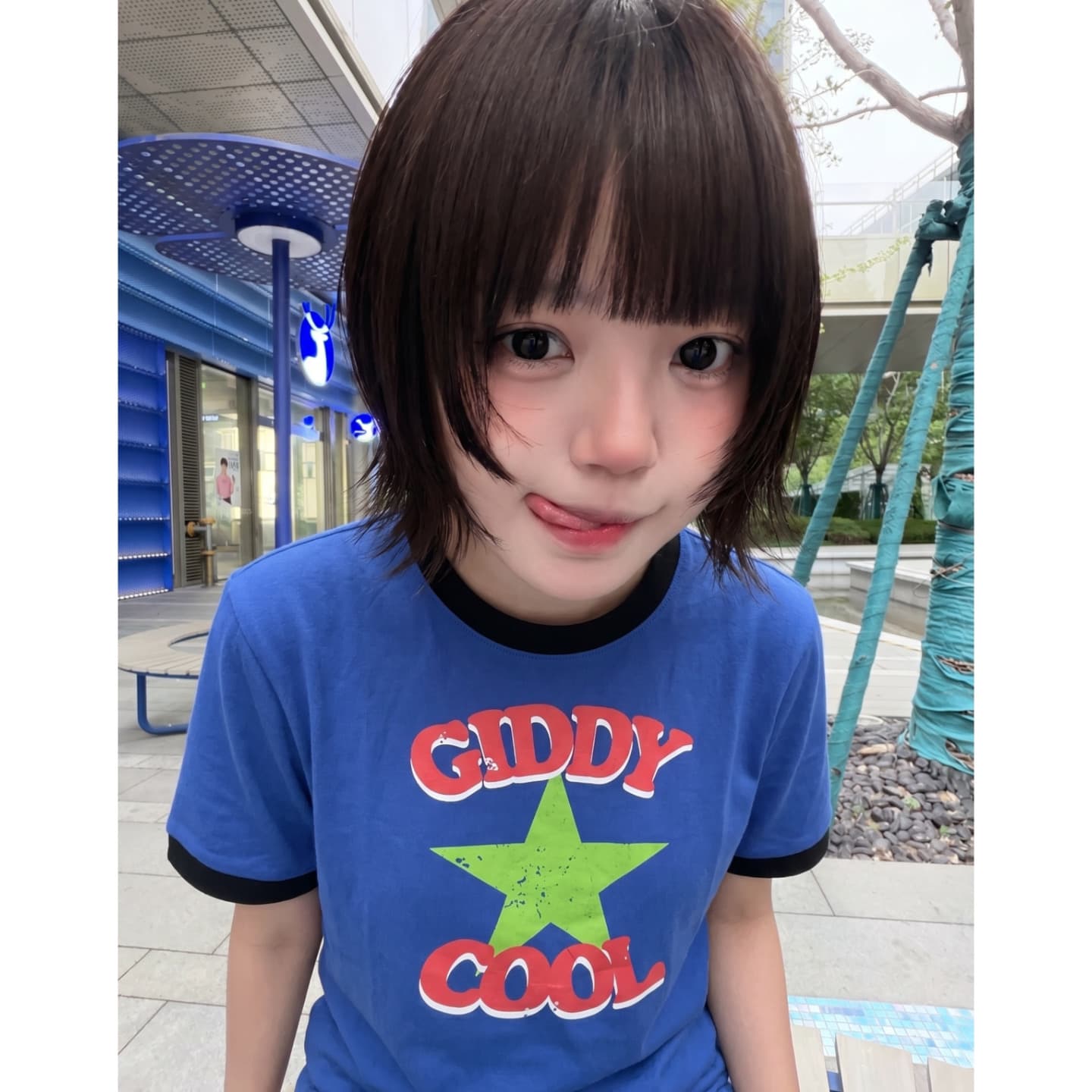 아메리칸 레트로 배색 패치워크 반팔 티셔츠