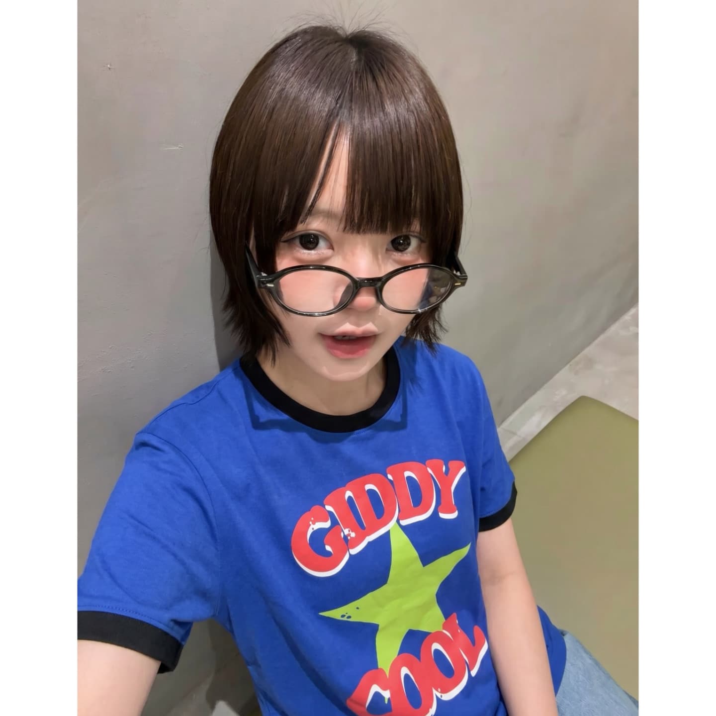 아메리칸 레트로 배색 패치워크 반팔 티셔츠 이미지 2